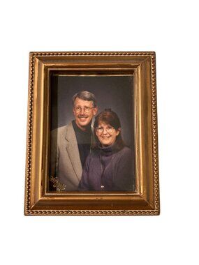 Vintage Miniature Small Gold-Tone Photo Frame